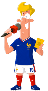 personnage vétu du maillot de l'équipe de France de football